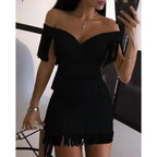 Robe de soirée femme à franges