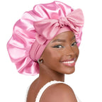 New Satin Solid Sleeping Hat With Stretchy Tie Band Elastic For Women