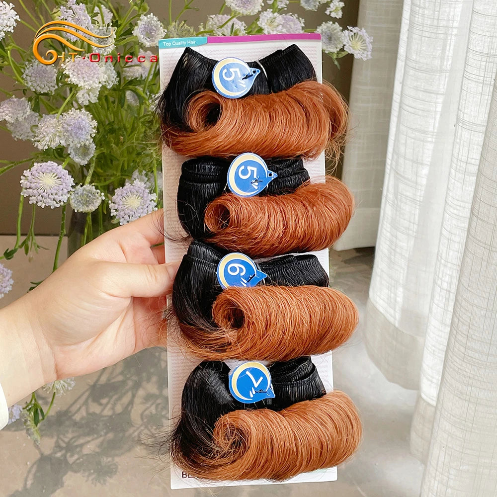 Indian Bouncy Curl 100% Human Hair 4 Bundles Deal Burgundy Curly Bundles For Women Short Raw Human Hair Extensions