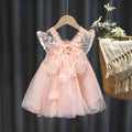 Lace-up Baby Girl Princess Dress Sweet Lace Baby Girl Bubble Dress New Design Casual Butterfly Wing Pettiskirt