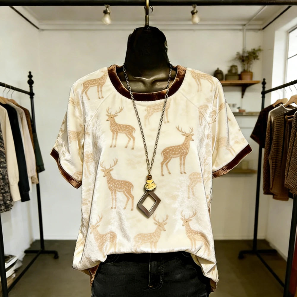 T-shirt femme imprimé dégradé – Streetwear coupe ample