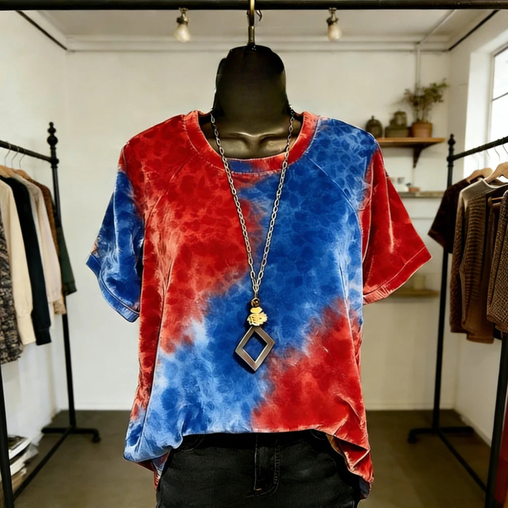 T-shirt femme imprimé dégradé – Streetwear coupe ample
