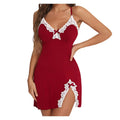 Summer Lace Sexy Pure Black Sleeveless Nighties Women Sleepwear Lingerie V-neck Nightgown Nightdress Sleepshirts
