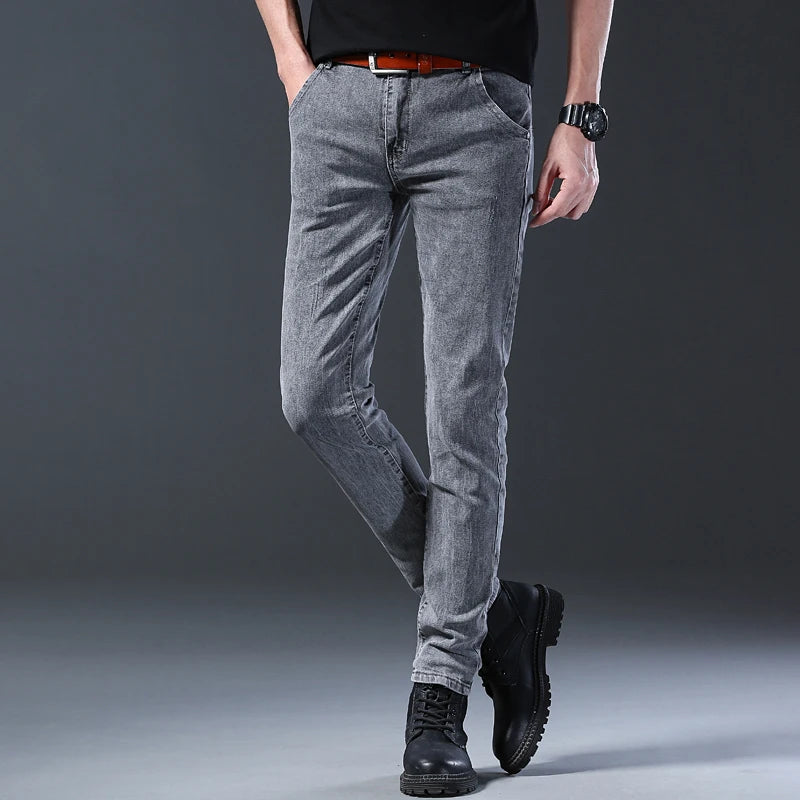 Jean gris slim homme – Denim stretch streetwear
