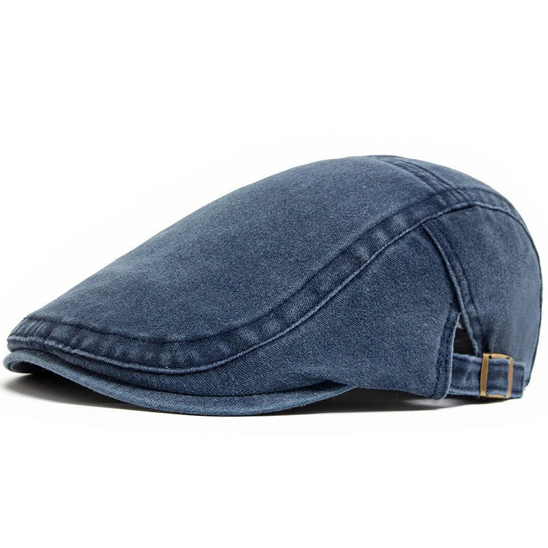 Vintage Washed Denim Beret Hat Retro American Street Forward Cap Painter Newsboy Visor Cap Unisex Beret Dressing Accessories