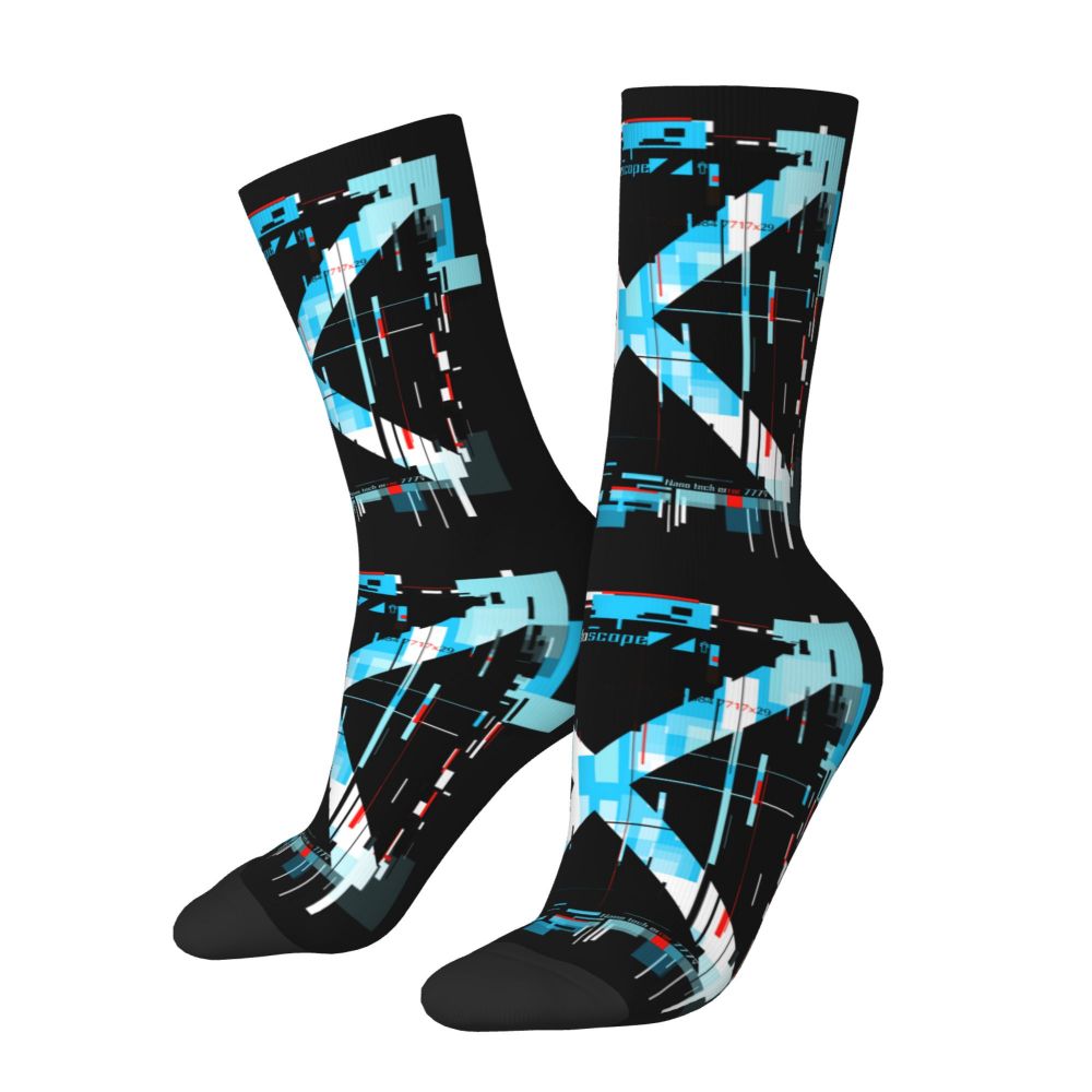 Techwear Men's Crew Socks Unisex Fun Japanese Future Tech Street Wear Style Spring Summer Autumn Winter Dress Socks