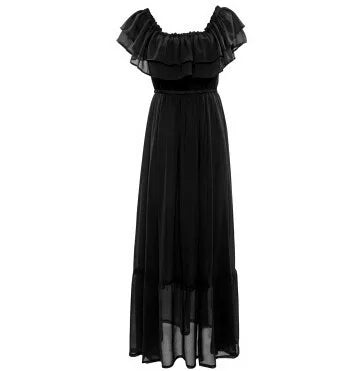 2024 Summer ruffle bohemia chiffon dress vestidos femininos tropical girl long dress vestidos robe femme