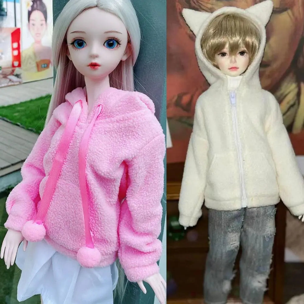 Fashion Doll Plush Hoodies Casual Wears DIY Accessories Cartoon Tops Handmake for 1/3 1/4 1/6 BJD Doll For 30/45/60cm Doll