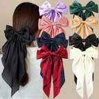Barrette grand nœud à longs pans – Effet satiné