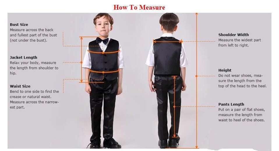 Boys Suits Jacket Vest Pants 3 Piece Set Formal Wedding Tuxedo Fashion Clothes for Kids Notched Lapel Blazer Child Clothes