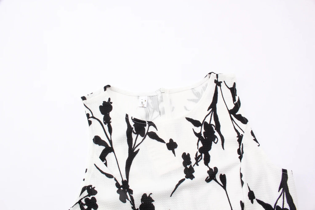 Women Dress Vintage Robe Audrey Hepburn Rockabilly Retro Sleeveless Print Party dresses Summer Vestidos