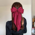 Barrette grand nœud à longs pans – Effet satiné