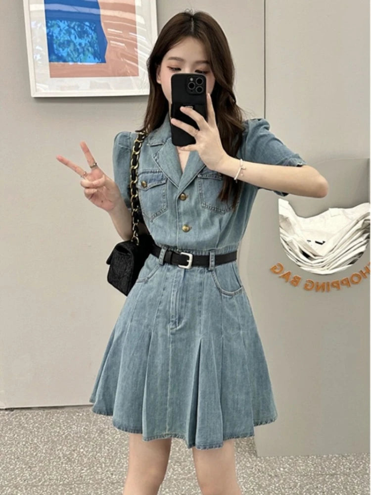 Female Dresses Coquette Bodycon Beach Sexy Corset Women's Dress Tight Denim Fashion Summer 2025 Korean Style Clothing One Pieces