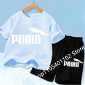 Children Clothes letters Print T-shirt 3-12Yrs Boys Girls Short-sleeved Top+Shorts Casual Fashion Sports Set Clothing