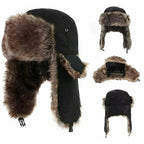 Unisex Warm Men's Women Trapper Cap Aviator Trooper Earflap Winter Flaps Ski Hat New Er Hats Russian Faux Fur Hats