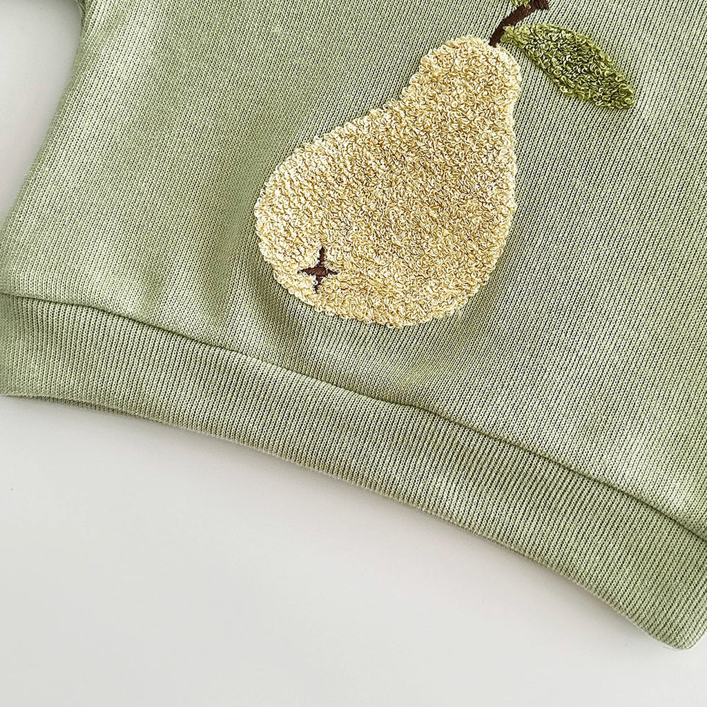 0-3Y Baby Girl Clothing Toddler Boys Sets Infant Suit Long Sleeved Pullover Shirt Cotton Newborn Baby Clothes Fruit Embroidery