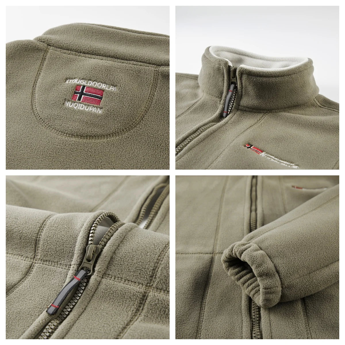 Thickened Fleece Double-sided Fleece Jacket for Men Casual Loose Autumn Winter Warm Clothing Norway Single Imported Sweatshirt