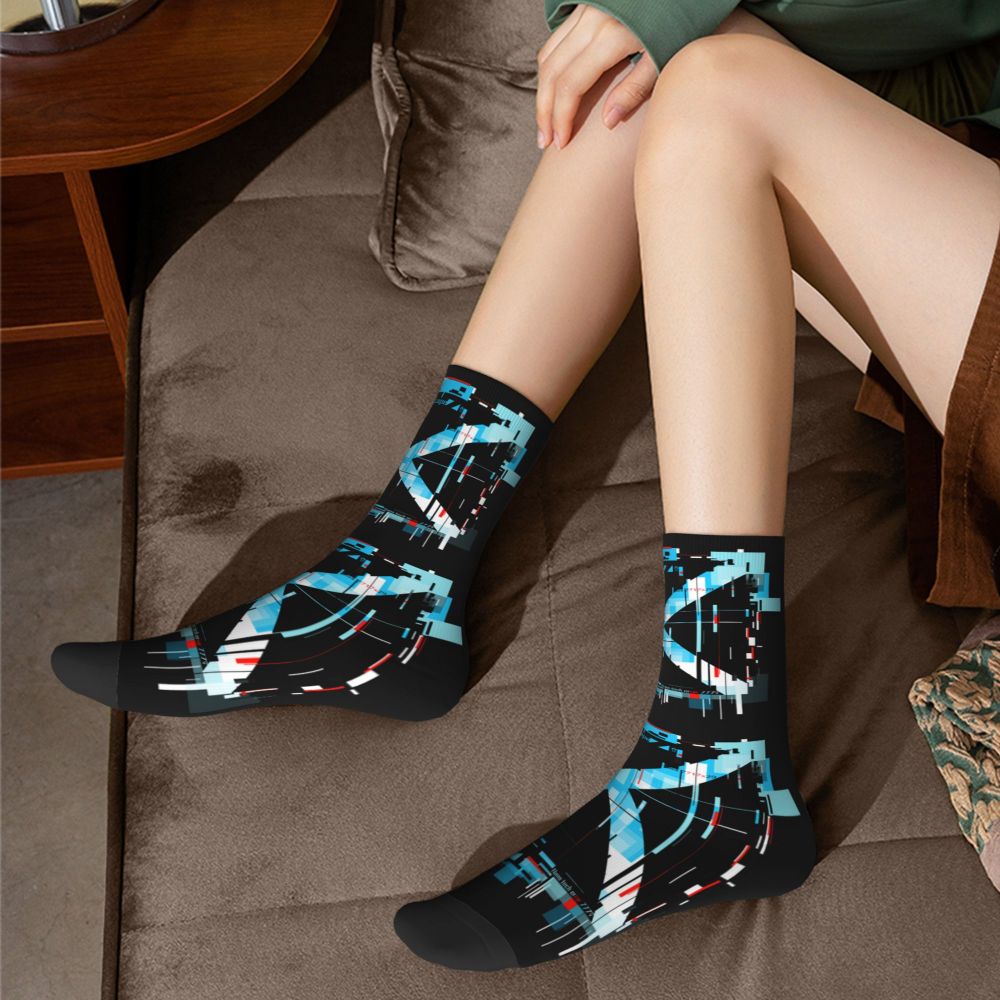 Techwear Men's Crew Socks Unisex Fun Japanese Future Tech Street Wear Style Spring Summer Autumn Winter Dress Socks