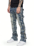 Jean homme évasé avec patch – Workwear streetwear