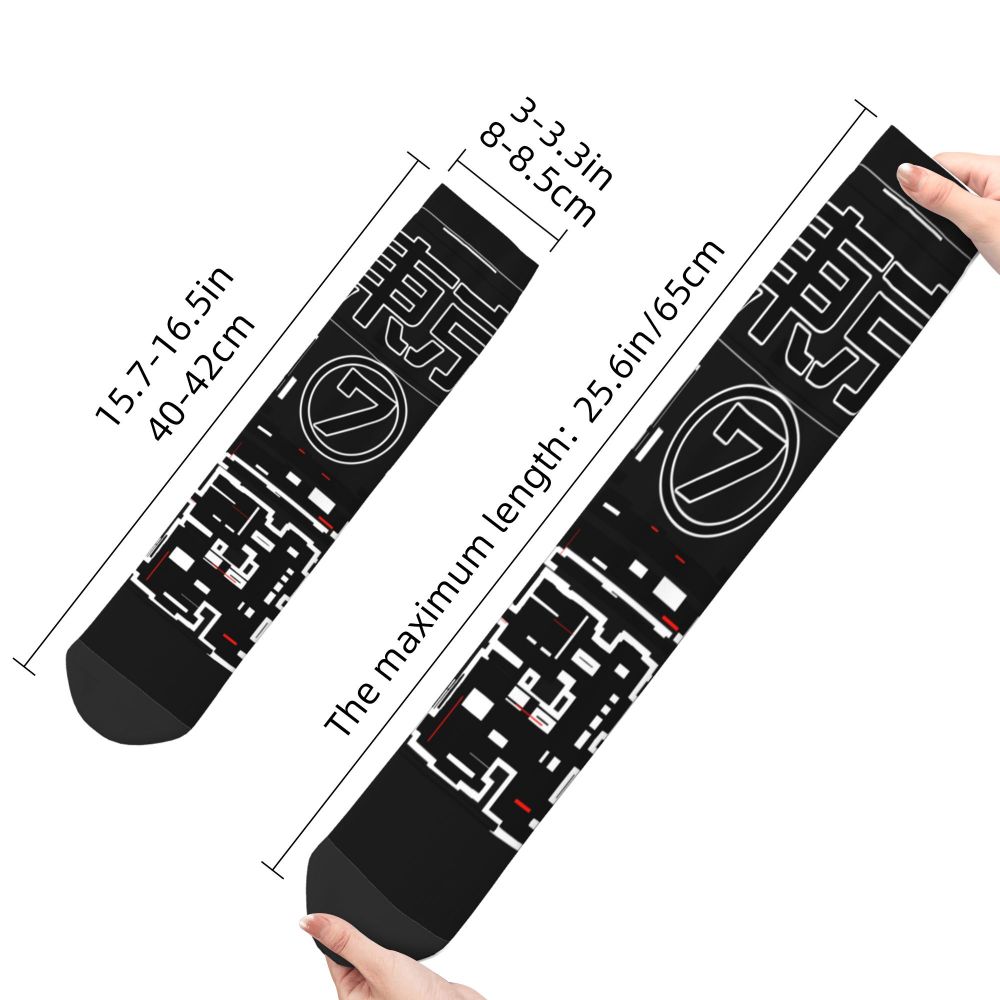 Techwear Men's Crew Socks Unisex Fun Japanese Future Tech Street Wear Style Spring Summer Autumn Winter Dress Socks
