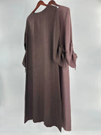 Eid Islamic Modest Dress for Women Abaya Lace-up Sleeve Morocco