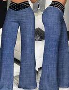 Pantalon évasé femme – Taille haute