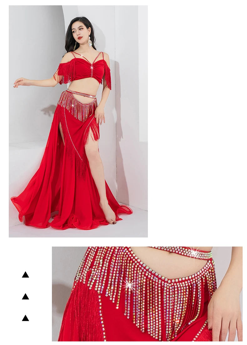 Belly Dance Costume Dance Wear Adult Belly Dance Lesson Wear Dress Suit Practice Clothes Skirt Bellydance Professional Dancing