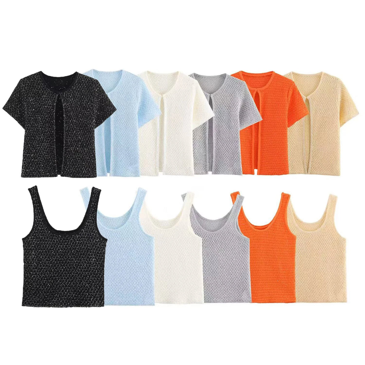 Women's Clothing 2025 New Style European And American Fashion Simple Pearl Decoration Knitted Top Knitted Vest