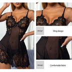 Women's Plus Size Lace Tight Fitting Clothes Sexy Transparent Pajamas