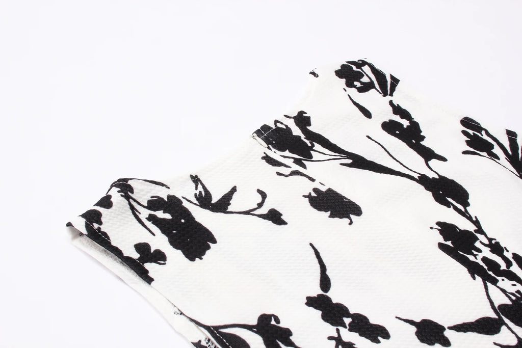 Women Dress Vintage Robe Audrey Hepburn Rockabilly Retro Sleeveless Print Party dresses Summer Vestidos