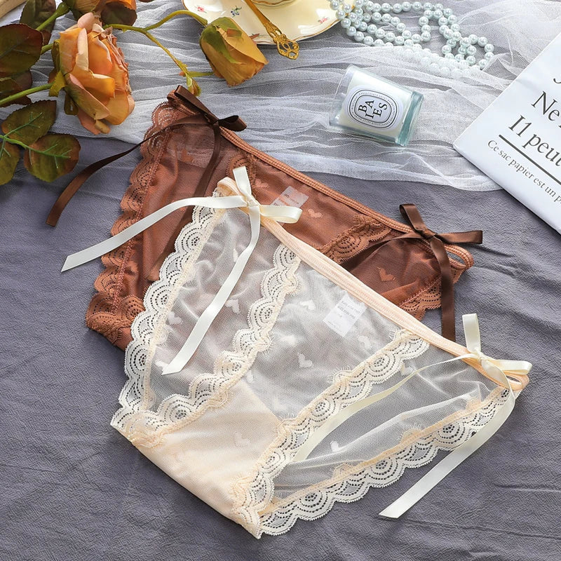 Women's Underwear, Pure Cotton, Antibacterial, Sexy, Breathable, Summer Lace, Japanese Style, Ice Silk Briefs for Girls