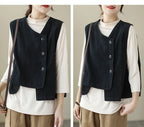 Veste femme style japonais vintage – Col V et boutons