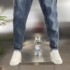 Thick Jeans Men's Slim Fit Spring Autumn Winter Casual Long Pants