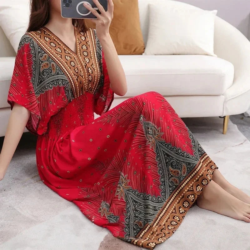 Robe Longue Bohème Imprimée