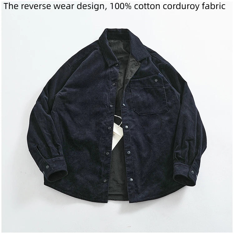 Veste Cargo Réversible Homme A+B – Poches Multiples Casual Américain Automne Hiver