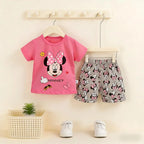Baby Girl Summer Outfit Set Short Sleeve T-shirt And Shorts