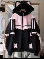 Sweat à capuche femme Y2K – Oreilles de chat oversize