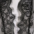 Women Sexy Lingerie Erotic Transparent V-Neck Lace Babydoll Nightwear