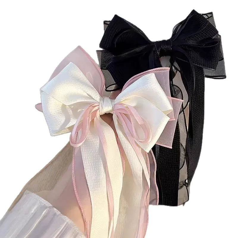 1/6 Pcs Women's Hair Clip Bow Elegant Sweet Cute Kawaii Hairpins Fashionable Trendy Versatile Lace Lolita Hair Accessories Girls