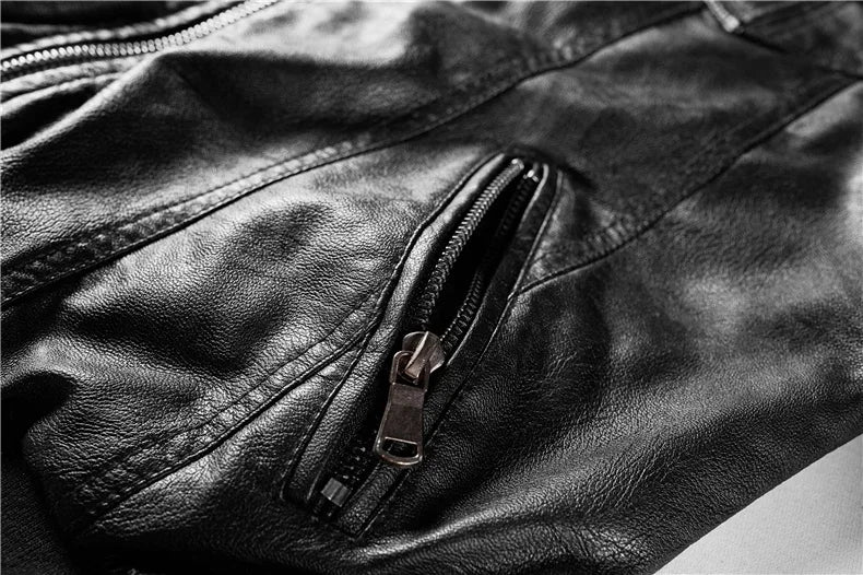 Veste Moto Femme Cuir PU – Capuche Amovible Slim Noir Streetwear