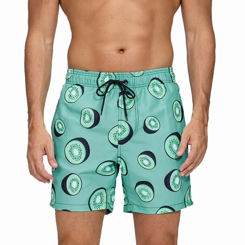ESCATCH Fast Dry Men's Board Shorts Vertical Stripe New Arrival 2026 Summer Beach Surfing Breathable Mesh Liner Plus Size Shorts
