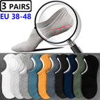 3 Pairs/Lot Plus Size EU47,48 Mens Low Cut Cotton Invisible Socks