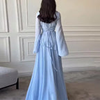 Robes for Woman Elegant O Neck Solid Ruffles Party Pleated Dress