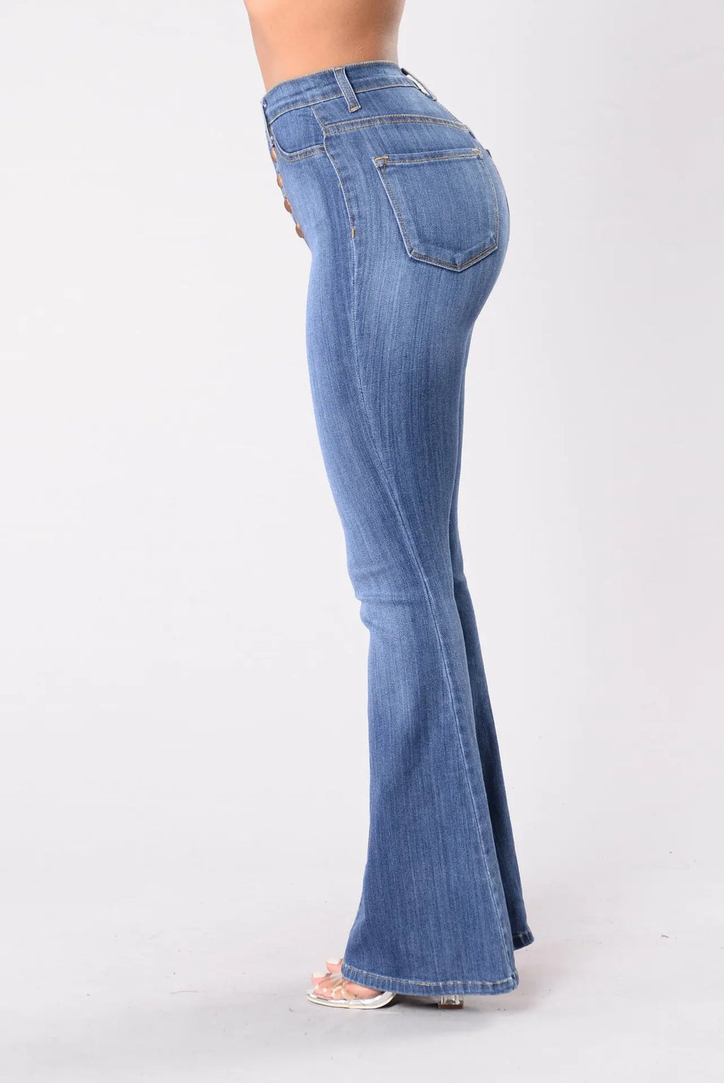 European American Best Selling Spring Autumn Fashion Women Jeans Slim Fit High Waist Versatile Hip Lifting Flared Pants