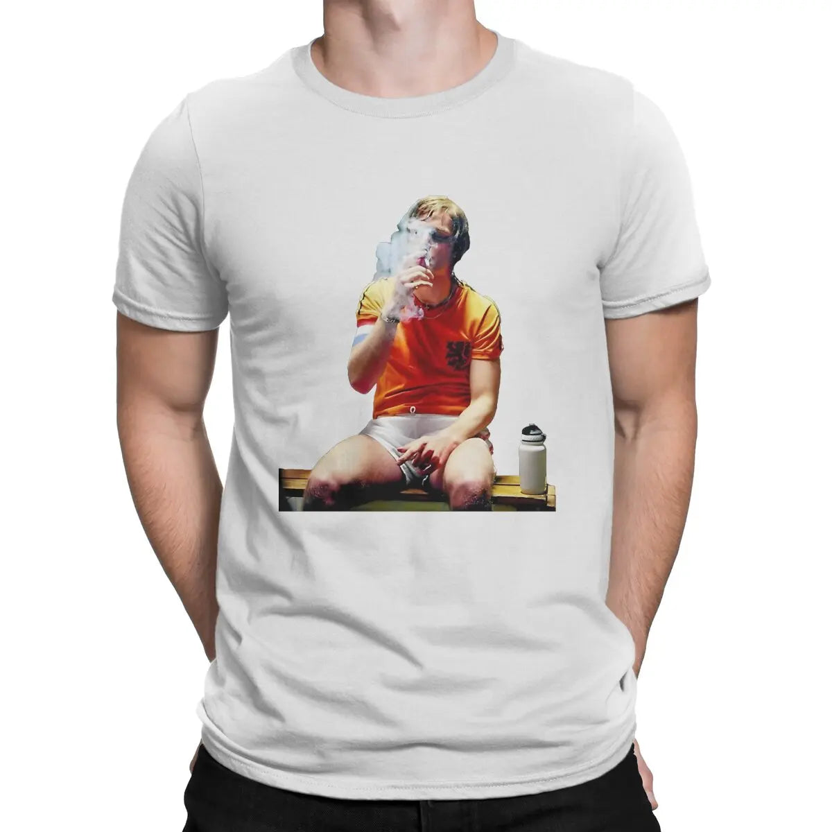 Handsome T Shirts for Men Pure Cotton Awesome T-Shirt O Neck Johan Cruyff Tees Short Sleeve Tops Gift Idea