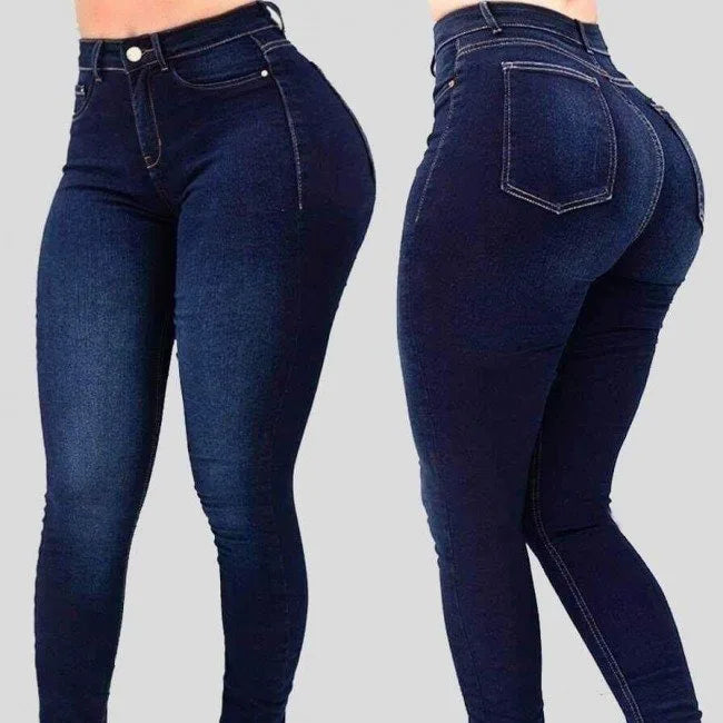 Jeans Donna Sexy Skinny Versatile Pocket Button Retro Trousers Mujeres Женская Одежда Осеняя Elastic Jeans Women Vaqueros Largos