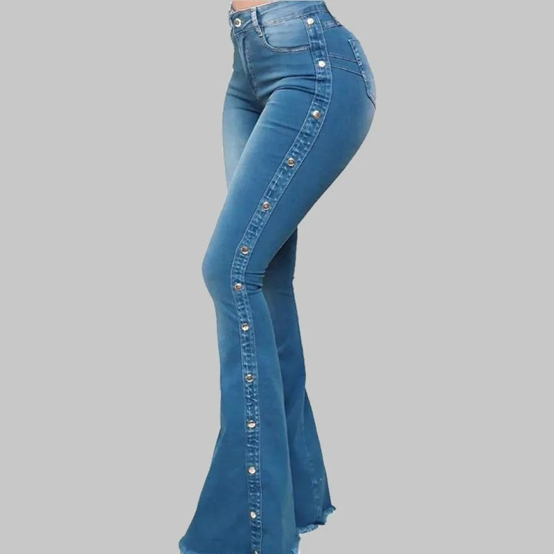Women's Clothing New Jeans European American 2025 new popular high waisted elastic floor speaker jeans women long pants Jeans