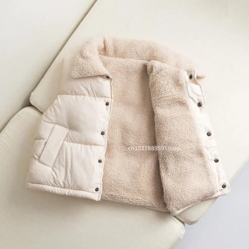 Gilet Sans Manches Enfant À Capuche – Imprimé Cartoon Chaud Automne Hiver 7-13 Ans