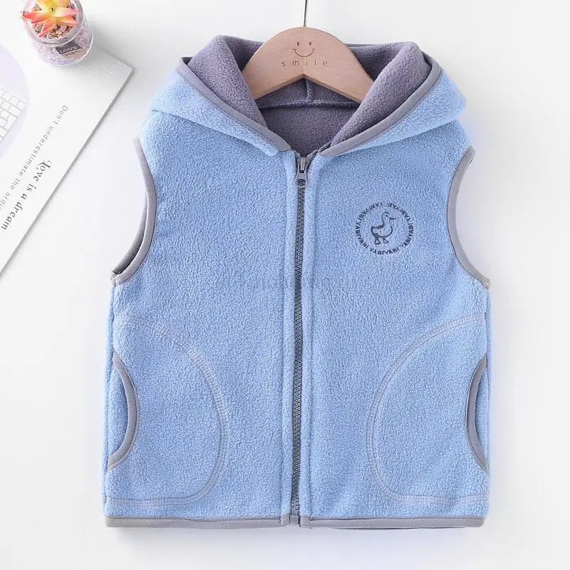 Manteau Polaire Enfant À Capuche – Double Polaire Chaud Zipé 2-14 Ans