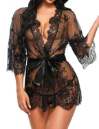 Kimono Dentelle Transparent Femme